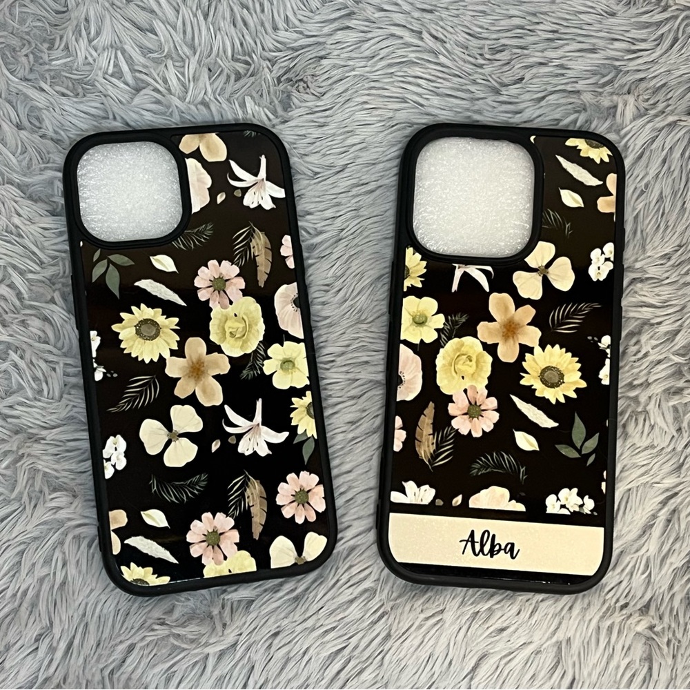 Black Floral Phone Case